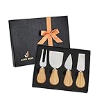 JLIAN MIOR Squisito set di 4 coltelli da formaggio, collezione completa di coltelli da formaggio in acciaio inox, ideale per regalo (Confezione regalo in quattro pezzi B)