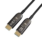 Amazon Basics - Cavo HDMI in fibra ottica ad alta velocità intrecciato, 10 m, Nero