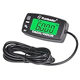 Runleader contaore digitale tachimetro,misuratore RPM,display retroilluminato,batteria sostituibile per tosaerba ZTR Generatore inverter compressore d aria spazzaneve Motocicletta(032C-BK)