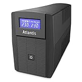 Atlantis A03-HP1003 Gruppo di Continuità Onda Sinusoidale Pura 800VA 480W Line Interactive, display LCD, porta USB-HID, 2 uscite Shuko + cavo alim, 1 batteria 12V-9Ah, protezione RJ45, software gratis