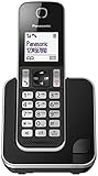 Panasonic KX-TGD310JTB Telefono Cordless Digitale, Unità Base e 1 Ricevitore, Display LCD Bianco, Vivavoce, ID Chiamante, Blocco Chiamate Indesiderate, Modalità Eco Plus, Sicurezza DECT, Nero