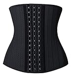 YIANNA Donna Corsetto Stringivita Modellante Pancera Contenitiva Bustino Snellente Intimo Pancia Piatta Fascia Latex Waist Trainer Nero XS 20173