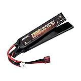 NASTIMA 7.4V 1300mAh Airsoft Lipo Batteria,2S 15C Batteria A Farfalla Compatibile Con Connettore Deans-T Per Pistole Airsoft AK47, MP5K, MP5, Scar, M249, AUG, AEG