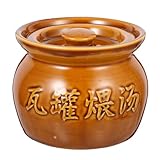 HOLIDYOYO Pentola Per Stufato In Ceramica Con Coperchio Casseruola Cinese Da 400 Ml Pentola Di Terracotta Pentole Pentola Per Zuppa A Pentola Per Zuppa Di Fagioli Stufati Per Piani