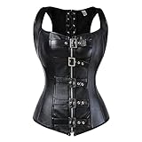 WLFFW Corsetto Donna Pelle Steampunk Sottile Bustino EU(32-34) S