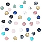 PH PandaHall 36 pz 9 Stili Ciondoli Cupola Mezza Rotonda Pietra Perline 8mm Parte Posteriore Piatta Cabochon Cammeo Quarzo per Gioielli Accessori Artigianali Artigianato Scrapbooking Foto Cameo