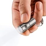 KeyUnity KF03 Titanium Nano Torcia, Batteria a Bottone LR44 100 Lumen 5W LED Torcia Keychian per il Trasporto Quotidiano (KF03 Sabbiato)