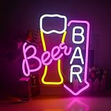 Wanxing Insegne al neon per decorazione da parete, luci al neon per birra, segno luminoso al neon per bar, birreria, decorazione domestica, negozio, discoteca