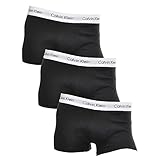 Calvin Klein Pantaloncini Boxer Confezione da 3 Uomo Low Rise Trunks Cotone Elasticizzato, Nero (Black), L