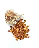 Perle sciolte di ambra baltica naturale con foro praticato - Perle di ambra naturale certificata per la creazione di gioielli 5gr. (Cognac)