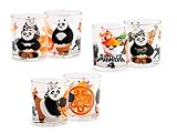 HOME Kung Fu Panda Set 3 Bicchieri in Vetro, 25cl