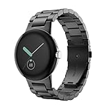 MoKo Cinturino in Metallo Compatibile con Google Pixel Watch 3 41mm/Pixel Watch 2/Pixel Watch, Cinturino di Ricambio in Acciaio Inossidabile per Uomo Donna, Nero