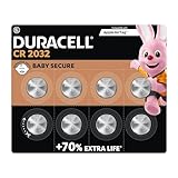 Batterie a moneta al litio da 3 V Duracell CR2032 (confezione da 8) Pila 3V Duracell CR2032 - Fino al 70% di extra durata-Tecnologia Baby Secure-Raccomandate per l’utilizzo con Apple AirTag