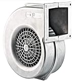 UZMAN - Ventola radiale industriale a pressione, ventilatore radiale, ventola di caldaia in alluminio o lamiera di acciaio, 230 V, da 450 m³/h fino a 1150 m³/h (RV 120 ALU (395m³/h))