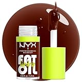 NYX Professional Makeup Gloss Labbra Con Finish Brillante, Fino a 12H d Idratazione, Con Maxi Applicatore, Arricchito con Oli di Squalano, Lampone e Camemoro, Fat Oil Lip Drip, Tonalità: Status Update