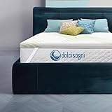 DOLCI SOGNI Topper Singolo 80x190, OEKO-TEX® e CertiPUR™ Topper Materasso Singolo 100% Memory Foam Spessore 5 cm, Topper Letto Singolo, Fodera in Aloe Vera Sfoderabile, 100% Made In Italy