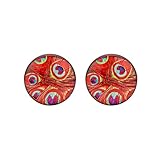 ANAZOZ Dilatatore Plug 6 mm,Dilatatori Coni Acciaio Chirurgico 2Pcs Plug Dilatatore con Motivo a Piume di Pavone Tappi Orecchie Ear Argento