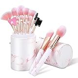 Pennelli Make Up START MAKERS 16 Pezzi Set Pennelli per Trucco Premium Synthetic Pennello Make Up Professionale per Fondotinta, Blush con Pennelli Maschera Viso e Porta Pennello Trucco