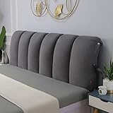 Testata Letto Cuscini Matrimoniale Copri Testiera Da Letto Velluto Imbottito Anticollisione Protezione Fodera Legno/Ferro/Pelle Copertura Testiera Letto Decorazione(Size:180x60cm,Color:Grigio1)