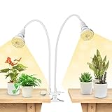 SANSI Lampada per Piante LED 20W per Piante da Interno, Lampada per Coltivazione Clip a Spettro Completo con 2 Lampadine E27 Rimovibili 4000K per Germinazione delle Piante Crescita Fioritura