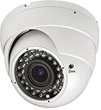 BW® BWT3H - Telecamera CCTV Sony IMX138 1000TVL HD Day and Night 2.8-12mm Vari-Focal Korea Grey Dome Camera con funzione IR-Cut per uso esterno o interno, colore: Bianco