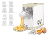 BEPER P102SBA500 Macchina Automatica per la Pasta Fresca, Pasta maker,200W, 320 g di Farina, 8 Trafile diversi formati, Display per il funzionamento, Include Misurino e Spatola