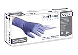 Reflexx R99, Guanti Hi-Risk in Nitrile senza Polvere Gr. 8.9, 50 Pezzi, Blu