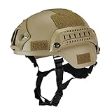 eamqrkt Casco tattico militare Airsoft Gear Paintball Head Protector con visione notturna Sport Camera Mount, Desert