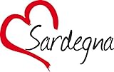Adesivo per auto " SARDEGNA " cuore Sticker, Isola d Italia ca.9x14cm taglio contorno