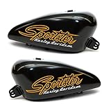 2 ADESIVI DECAL STICKERS GRAPHIC HARLEY DAVIDSON SPORTSTER DA SERBATOIO MOTO CUSTOM (NERO BIANCO 12 LITRI)...(SELEZIONARE DAL MENU COLORI SE DA 8 O 12 LITRI)