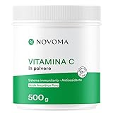 NOVOMA Vitamina C Polvere Pura 500 g, 1000mg Vitamina C per dose, Acido Ascorbico Puro in Polvere Ultra Fine, Sistema Immunitario e Stanchezza, Cucchiaio di Misurazione Incluso (ex Nutrivita)