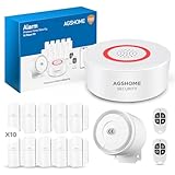 AGSHOME Kit di allarme per la casa in 14 pezzi - Sistema di allarme Wi-FI intelligente con applicazione in tempo reale - Funziona con Alexa, per finestre, camper, appartamenti, garage...