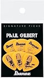 Paul Gilbert Signature Pick, Short Teardrop shape, Heavy (1.0mm), Polyacetal, Color: Yellow, 6-Pack