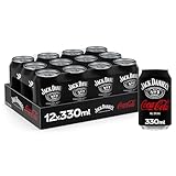 Jack Daniel’s & Coca-Cola, Bevanda Alcolica (5% Vol.) Pronta da Bere, a base di Whiskey e Coca-Cola - 1 Confezione da 12 Lattine da 33cl