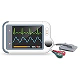 ViATOM Checkme Lite Plus ECG Portatile Professionale con Pulsossimetro, Registrazione Simultanea di 20s ECG e SpO2, Bluetooth Saturimetro Da Dito per Neonati per Applicazioni iOS e Android