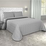 Corredocasa - Trapuntino Primaverile/Estivo Copriletto Quilt Double Face in Morbida Microfibra Morbida Misure 240X250 Cm Matrimoniale 2 Piazze (Grigio/Grigio Chiaro