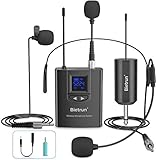 Bietrun 3in1 Microfono Wireless Microfono Archetto Wireless Microfono Lavalier Microfono Palmare in UHF Alta qualità Distanza 50M Segnale Stabile Nessun Ritardo Anti-Interferenza da 6,35 e 3,5 mm