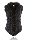 HEIZZI coniglio Genuine gilet di pelliccia con tasche