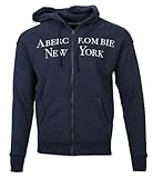 Abercrombie & Fitch Felpa con cappuccio con zip, Blu marino, XL