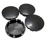 4 tappi centrali per ruote per auto, coprimozzi anteriori posteriori neri, per accessori di ricambio per veicoli, diametro esterno 56 mm, colore: nero