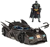 DC Comics Batman Offroad Batmobile con catapulta e cella a griglia nella parte posteriore, incluso personaggio Batman da 10 cm, per gli appassionati di supereroi dai 4 anni in su