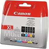 Canon Pgi550Xl/Cl551 Cartucce ad Alta Capacità, Pacchetto di 5