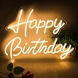 Scritte Neon, Insegne Luminose con Scritta Led Happy Birthday, Decorazioni Compleanno per Festa di Compleanno