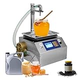 Riempitrice quantitativa per liquidi viscosi | Volume di riempimento 20 ml-10000 ml | Riempitrice automatica per miele Macchina per il riempimento di liquidi viscosi con colla Tahini, 15 L/min