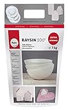 Rayher 3699000 Polvere di Ceramica Raysin 200, Polvere Di Gesso 1 Kg da Colare, Asciuga All’Aria, Inodore, per Uso Hobbistico e Progetti Creativi, Bianco