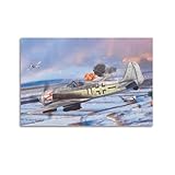 GLMHOK Poster decorativo su tela con bombardieri militari Fw 190, 50 x 75 cm