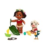 Disney Store Ufficiale Set di Personaggi Con Mini Bambola Vaiana per Bambini, Collezione Animators, 9 Pezzi, Include Pua, Hei Hei e Accessori, Adatto per Età da 3+