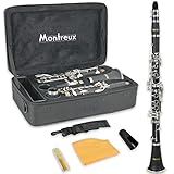 Montreux Clarinetto Student in Sib per Principianti con Custodia Protettiva Leggera, Bocchino e Ancia - Resina ABS, 17 tasti, Si Bemolle