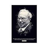 GKEVER Quadro Su Tela Warren Buffett Stampa motivazionale Dipinti per soggiorno Camera da letto decorazione 30x50cm Senza Cornice