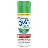 Oust 3 in 1 Spray Disinfettante 400 ml, per Superfici e Tessuti, Uccide il 99,9% dei Batteri, 400 ml